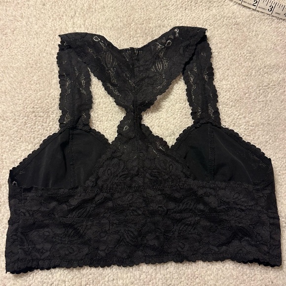 Free People • Galloon Floral Black Lace Racerback Bra Bralette - Picture 11 of 16